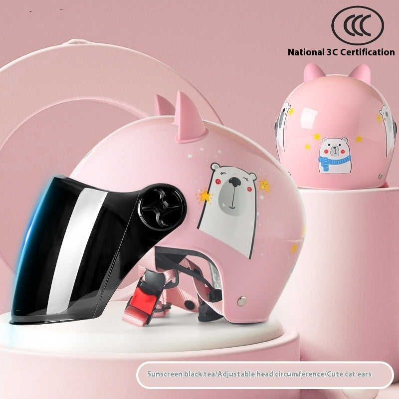 3C Certified Children's Helmet Boys Summer Girls Electric Car