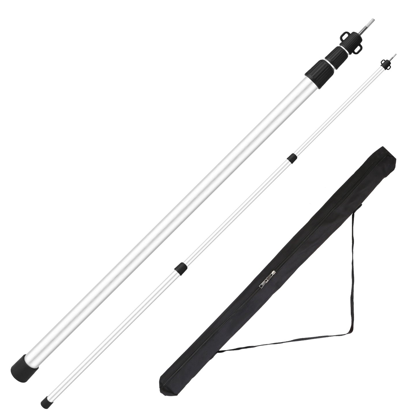 2Pcs Telescoping Tarp Poles Portable Aluminum Awning Poles 3FT To 7.5FT Adjustable Telescopic Tarp Tent Rods