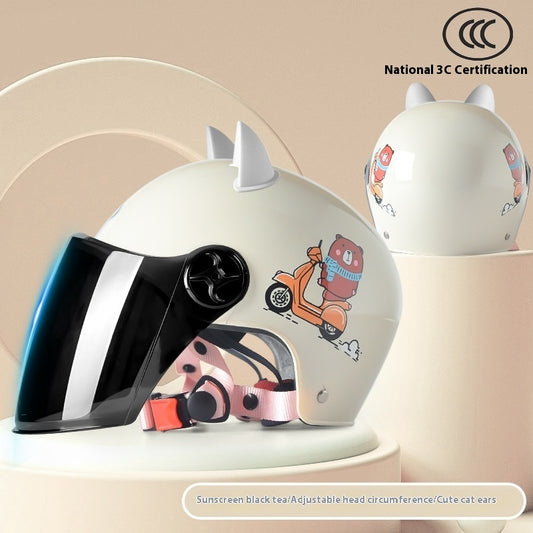 3C Certified Children's Helmet Boys Summer Girls Electric Car